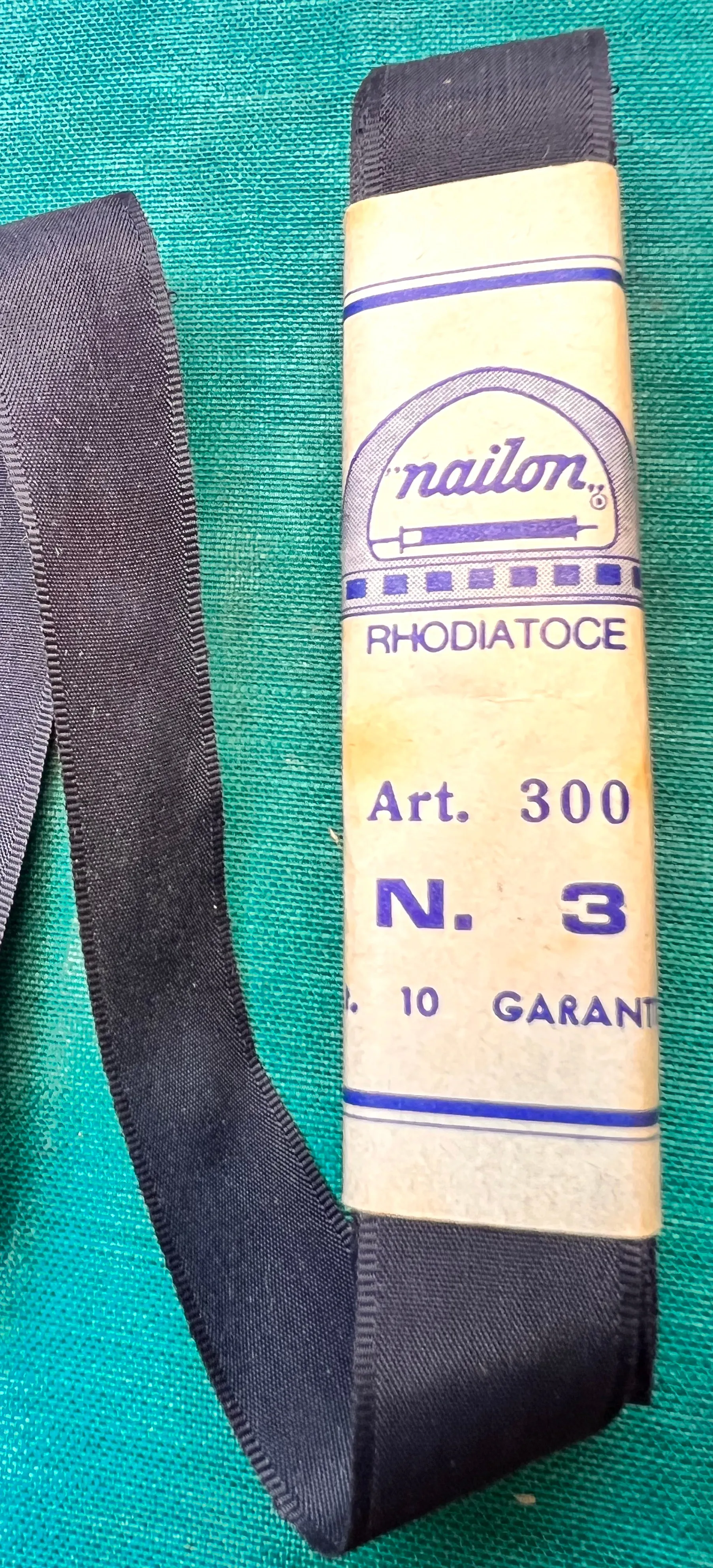 10 m VINTAGE Italian 1.5cm Navy or Dark Blue Nylon Ribbon