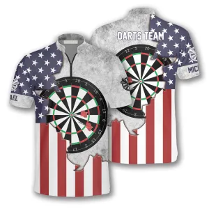 3D American Flag Custom Darts Jerseys For Men, Gift for Dart Player
