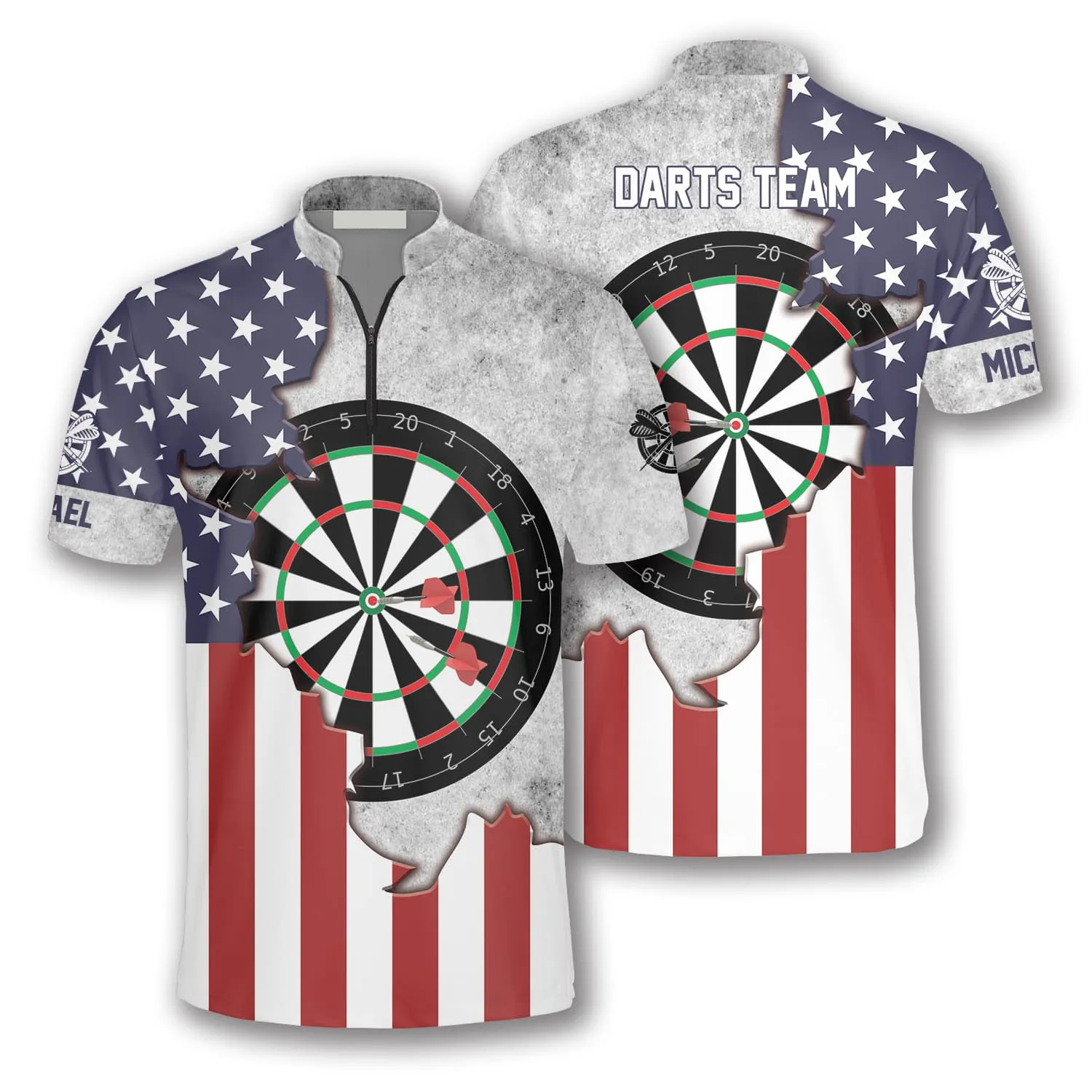 3D American Flag Custom Darts Jerseys For Men, Gift for Dart Player