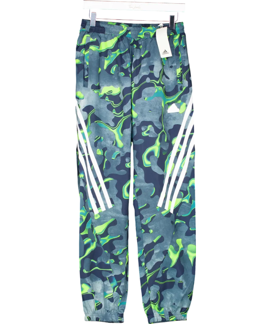 adidas Green Loose Fit Printed Trousers UK S