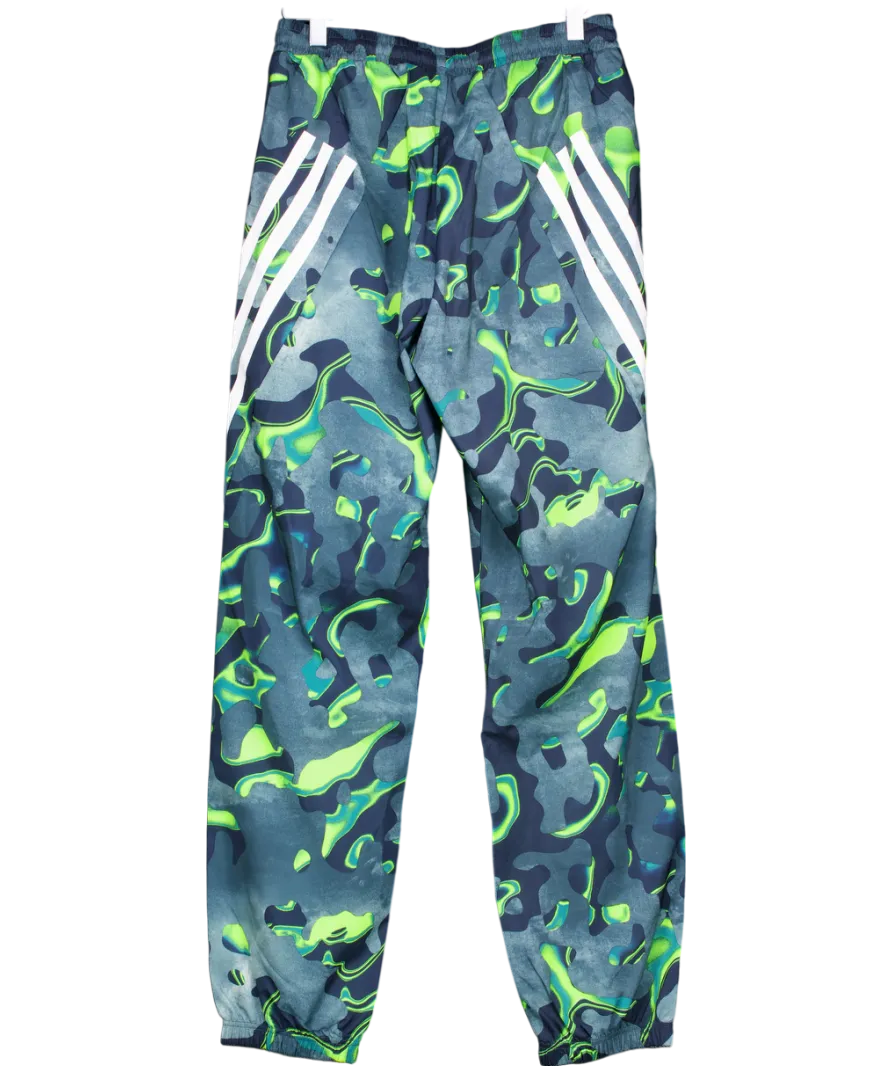 adidas Green Loose Fit Printed Trousers UK S