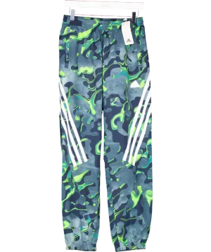adidas Green Loose Fit Printed Trousers UK S