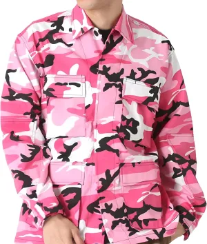BACKBONE Mens Army Military Battle Dress Uniform BDU Shirt Camo Top Jacket