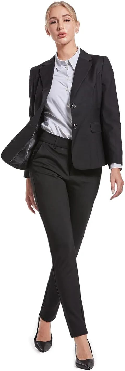 Bamans Dress Pants for Women Work Skinny Leg Slacks Business Casual Office High Waisted Suit Ladies Trousers
