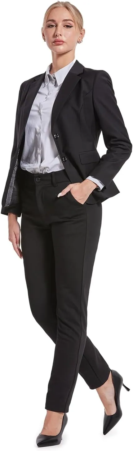 Bamans Dress Pants for Women Work Skinny Leg Slacks Business Casual Office High Waisted Suit Ladies Trousers