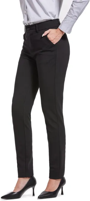 Bamans Dress Pants for Women Work Skinny Leg Slacks Business Casual Office High Waisted Suit Ladies Trousers