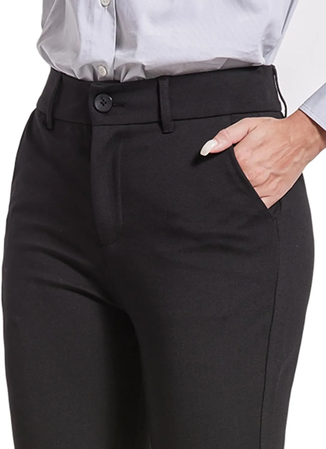Bamans Dress Pants for Women Work Skinny Leg Slacks Business Casual Office High Waisted Suit Ladies Trousers