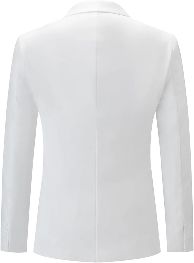 Boyland Mens Solid Color Notched Lapel Double Breasted Suit Jacket Blazer