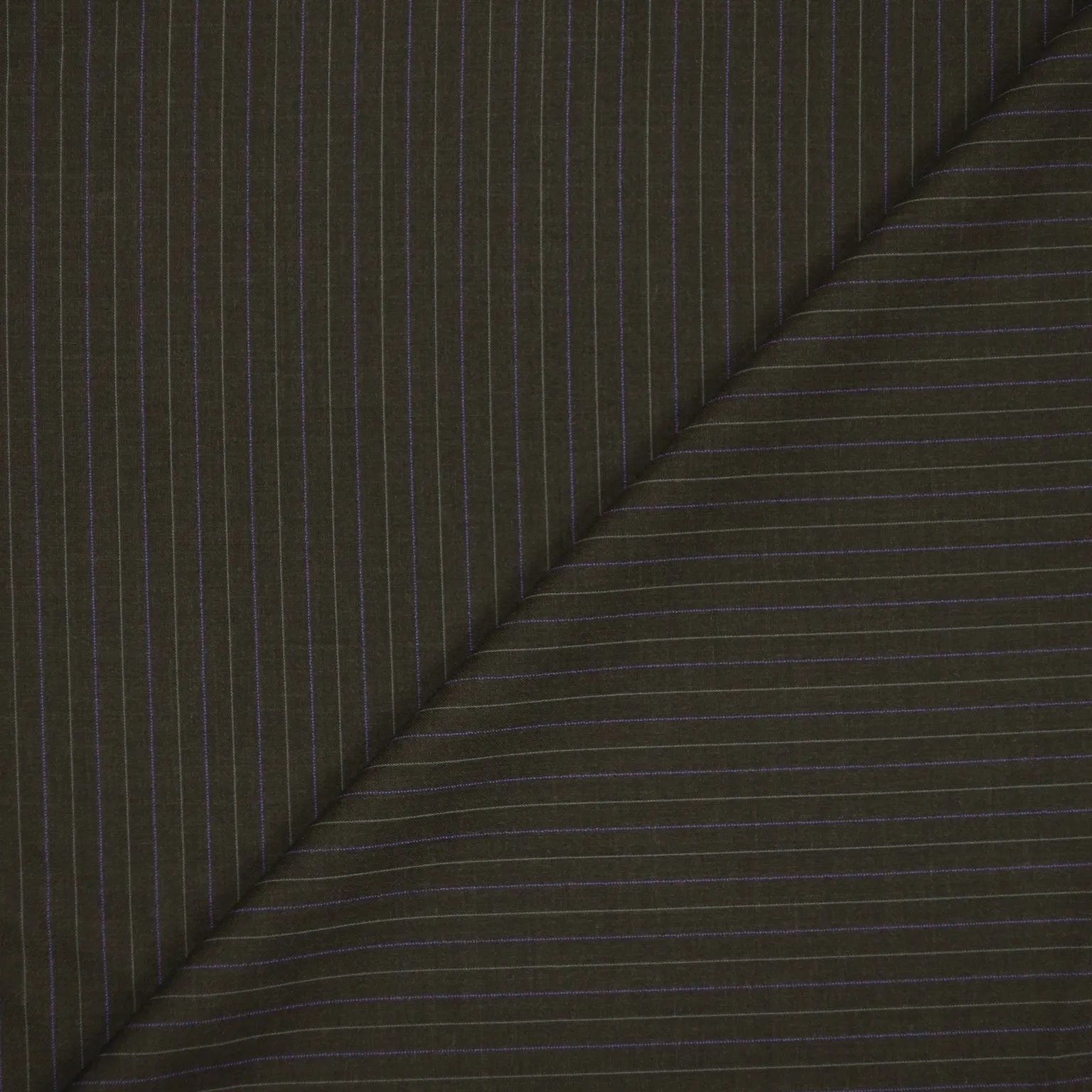Brown, Beige and Purple Stripe Wool Suiting Fabric