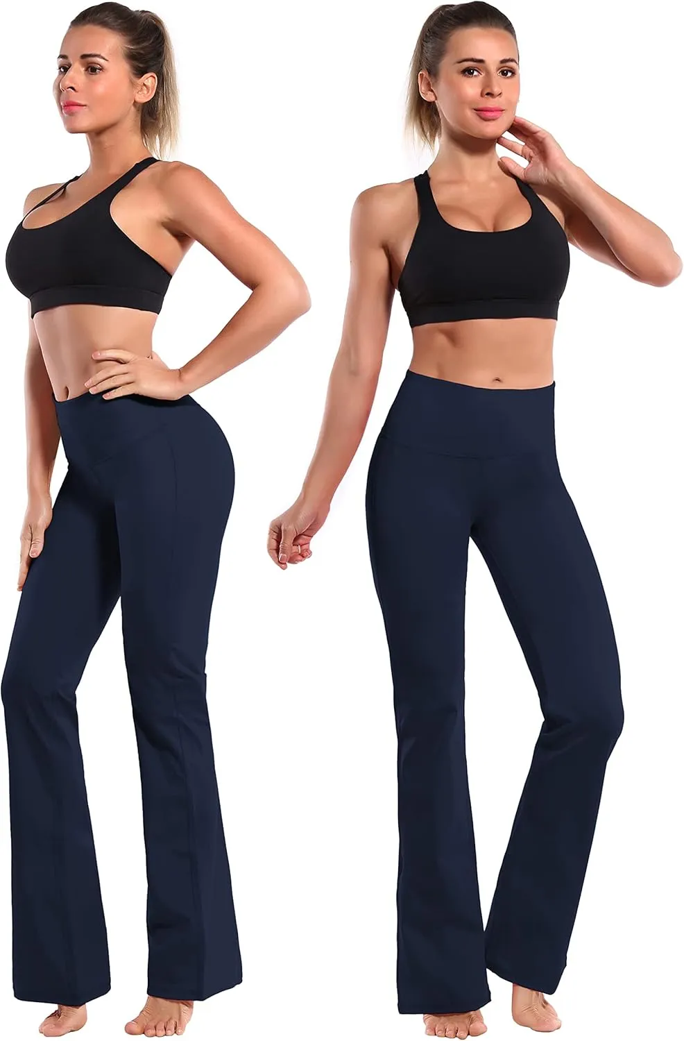 BUBBLELIME 29"/31"/33"/35"/37" 3 Styles Women's High Waist Bootcut Yoga Pants Basic/Side Pockets Tummy Control Workout Flared