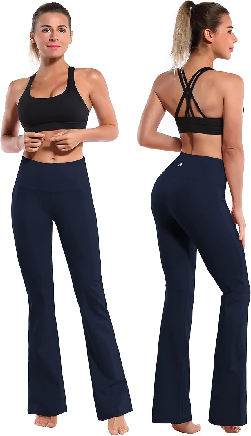 BUBBLELIME 29"/31"/33"/35"/37" 3 Styles Women's High Waist Bootcut Yoga Pants Basic/Side Pockets Tummy Control Workout Flared