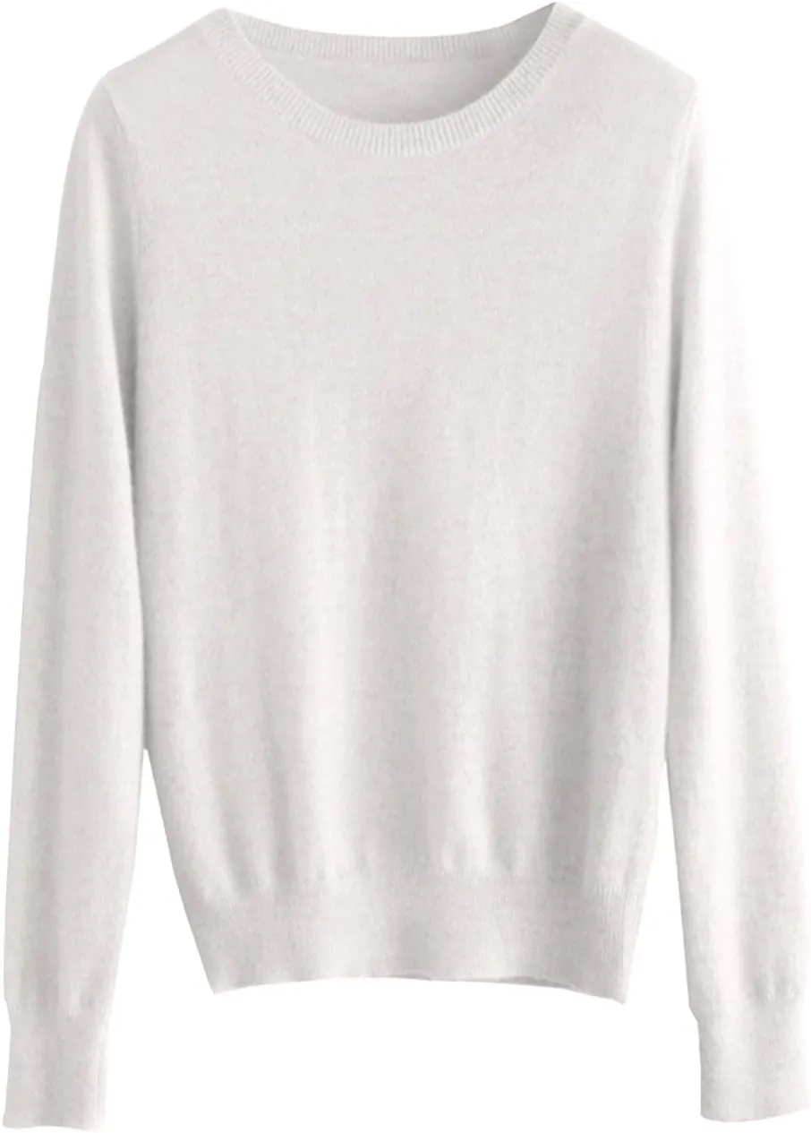 Cashmere Sweaters for Women Long Sleeve Crewneck Soft Warm Pullover Tops Casual Lightweight Oversized Knit Sweater