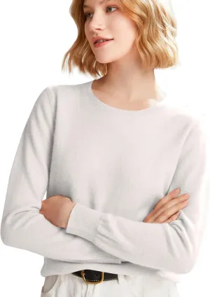 Cashmere Sweaters for Women Long Sleeve Crewneck Soft Warm Pullover Tops Casual Lightweight Oversized Knit Sweater