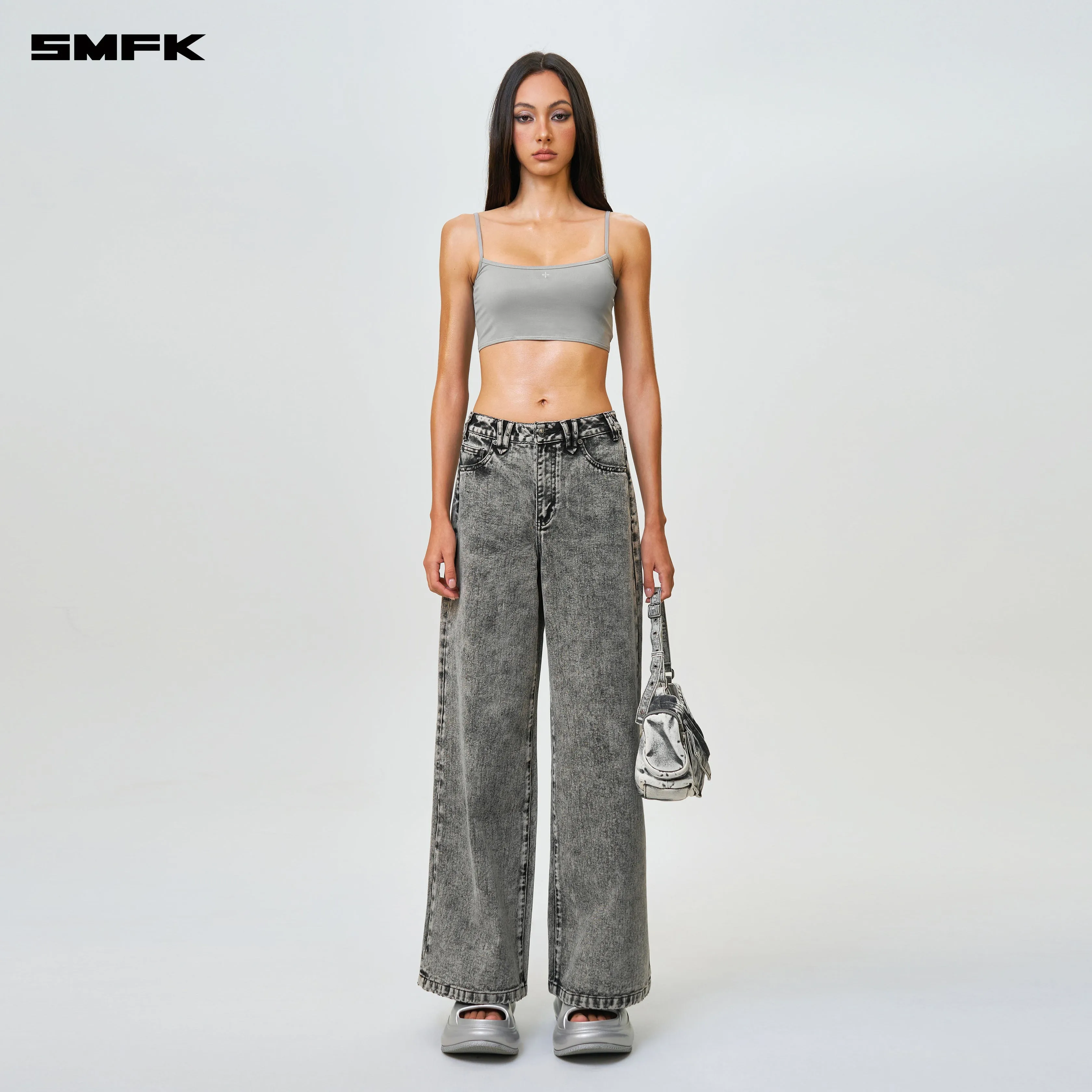 Compass Wild Classic Wide-Leg Jeans Dust Gray