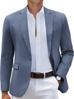 COOFANDY Mens Casual Blazer Navy Sports Coat Slim Fit Lightweight Travel Blazer Wrinkle Free