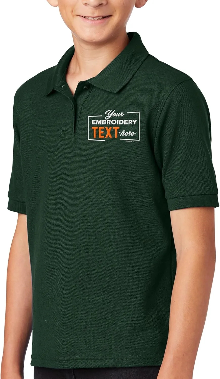 Custom Embroidered Jersey Polo Shirts for Youth Personalized Add Your Own Text