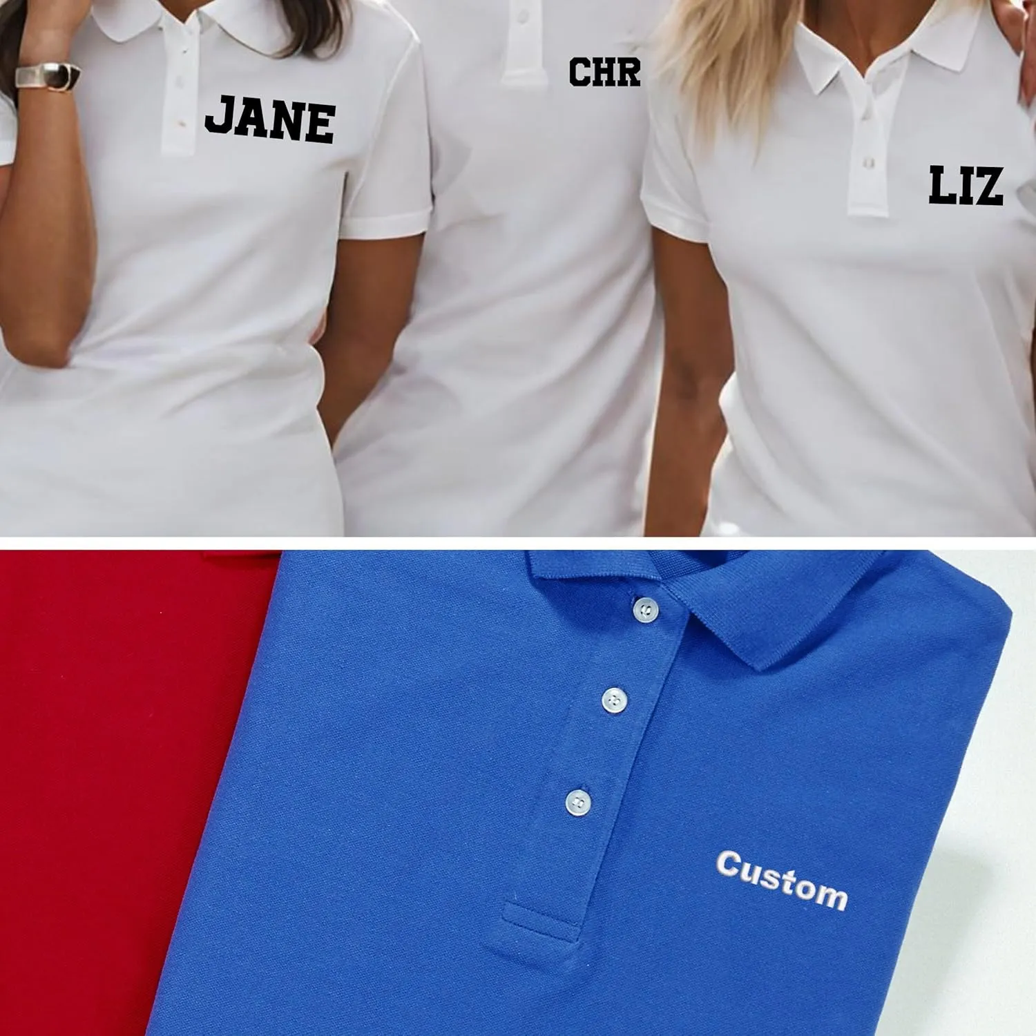 Custom Men Women Polo Shirts Personalized Shirt Golf Jersey Tees Customized Text PocketBack Arm Embroidered