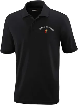 Custom Polo Performance Shirt Methodist Embroidery Design Polyester Golf Shirt for Men Black X Large Personalized Text Here