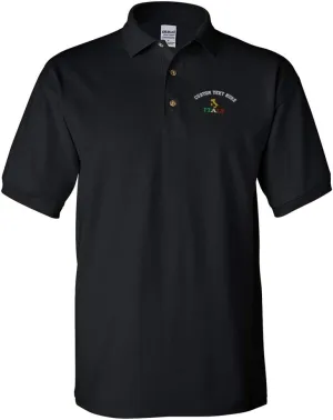 Custom Polo Shirts for Men Italy Italian Map Embroidery Short Sleeves Golf Tees