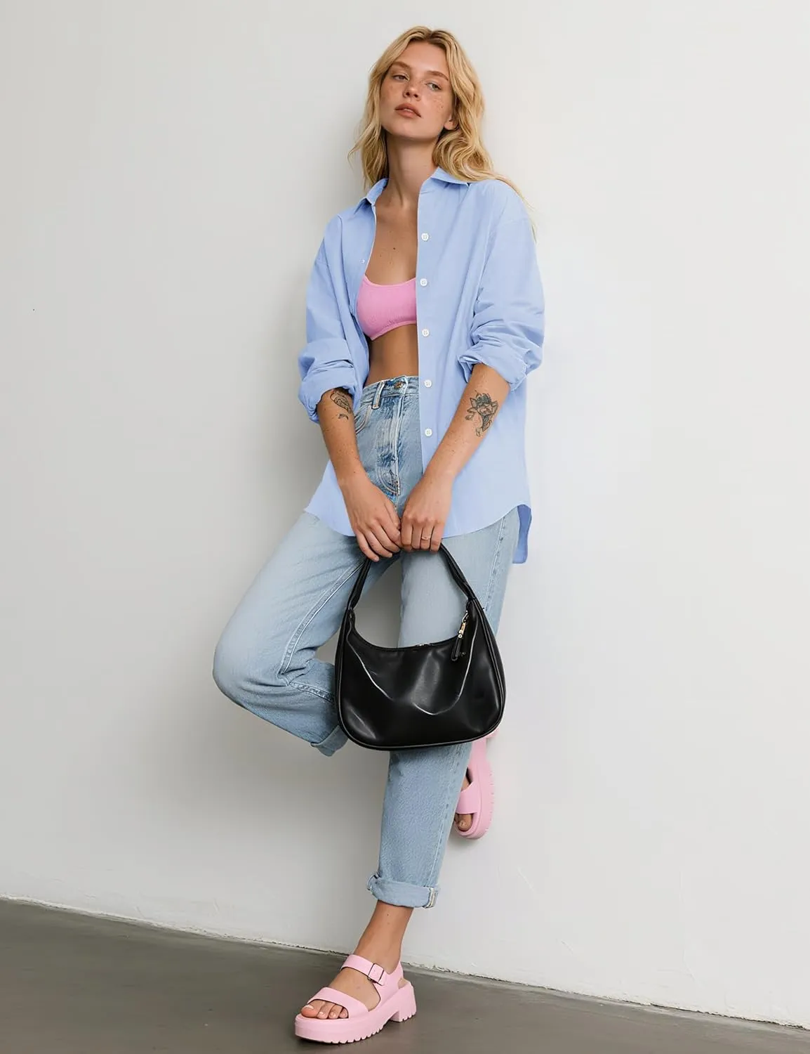 LOMON Button Down Shirt for Women Spring Summer Tops Long Sleeve Business Dressy Casual Blouses Collared Work Outfits Clothes