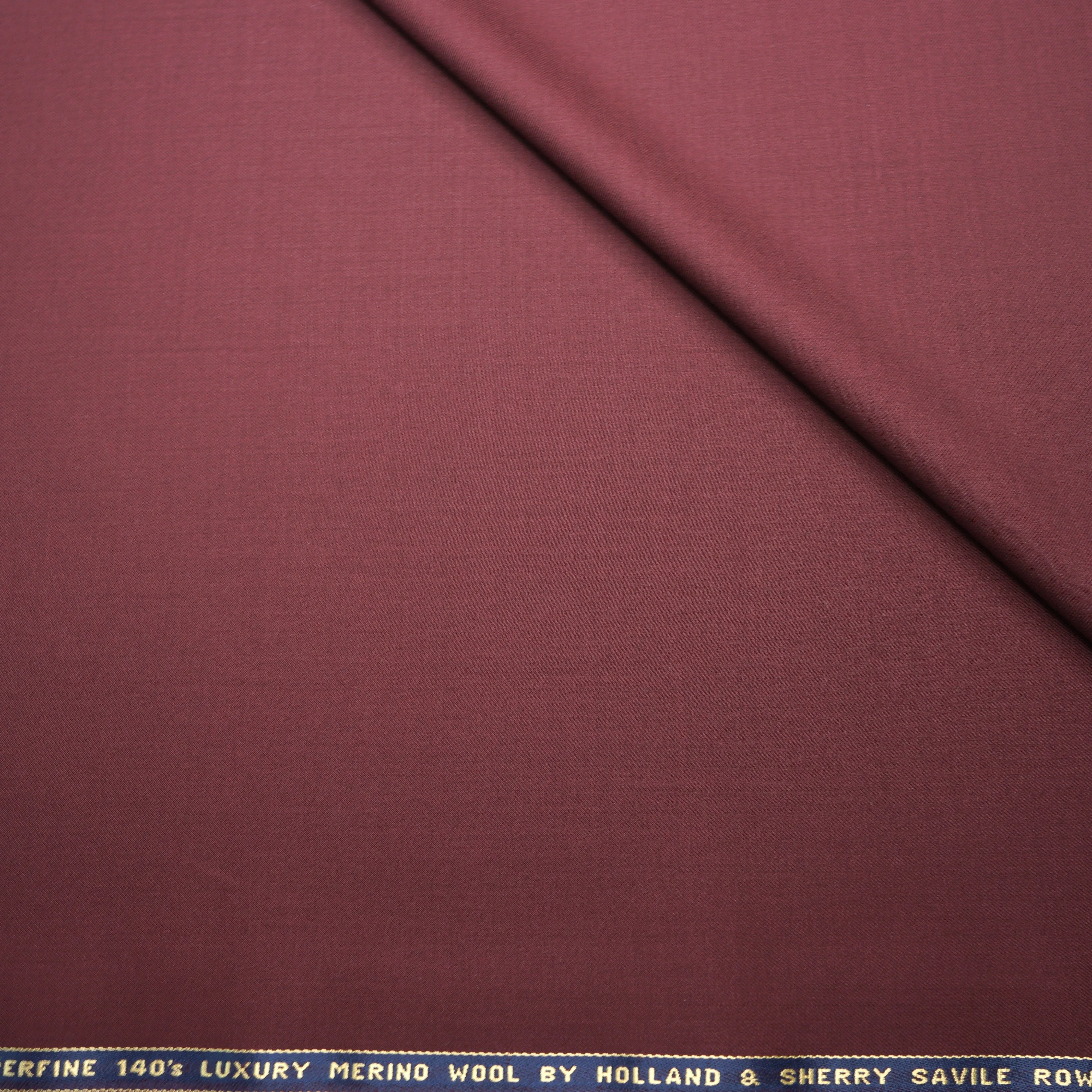 Maroon Solid Holland & Sherry Royal Mile Plains Suiting Fabric