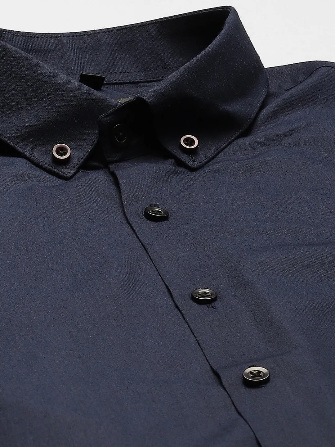 Men's Cotton Navy Blue Formal Shirt - Sojanya