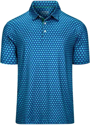 Mens Golf Polo Shirts Short Sleeve Print Performance Moisture Wicking Dry Fit Collared Golf Shirts for Men