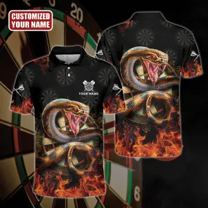 Personalized Name Snake Darts All Over Printed Unisex Polo Shirt, Idea Gift for Dart Player