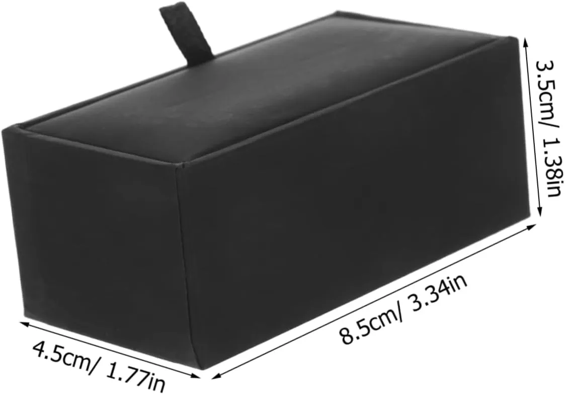 PRETYZOOM 2pcs Box Elegant Jewelry Box Small for Cufflinks Jewelry Holder Organizer Black Packaging