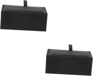 PRETYZOOM 2pcs Box Elegant Jewelry Box Small for Cufflinks Jewelry Holder Organizer Black Packaging