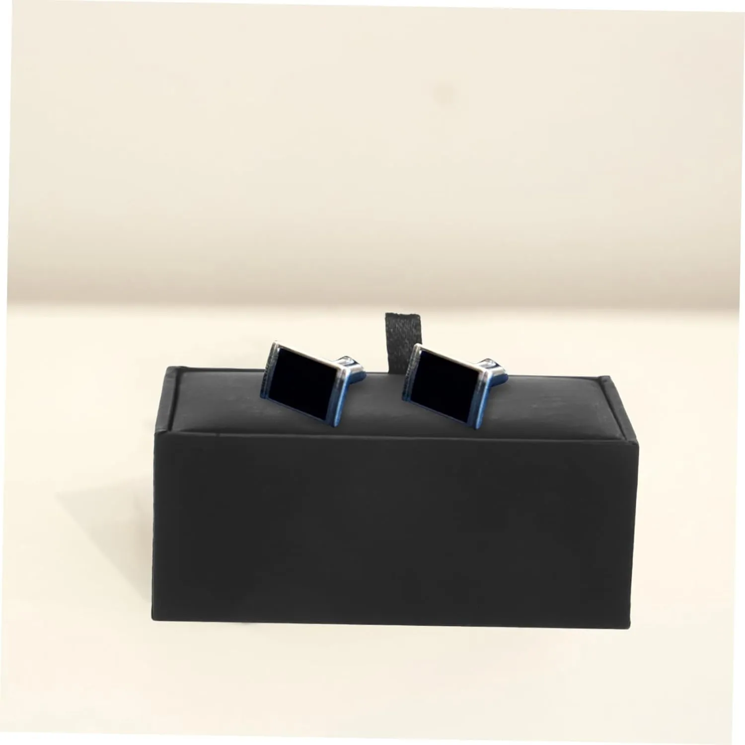 PRETYZOOM 2pcs Box Elegant Jewelry Box Small for Cufflinks Jewelry Holder Organizer Black Packaging