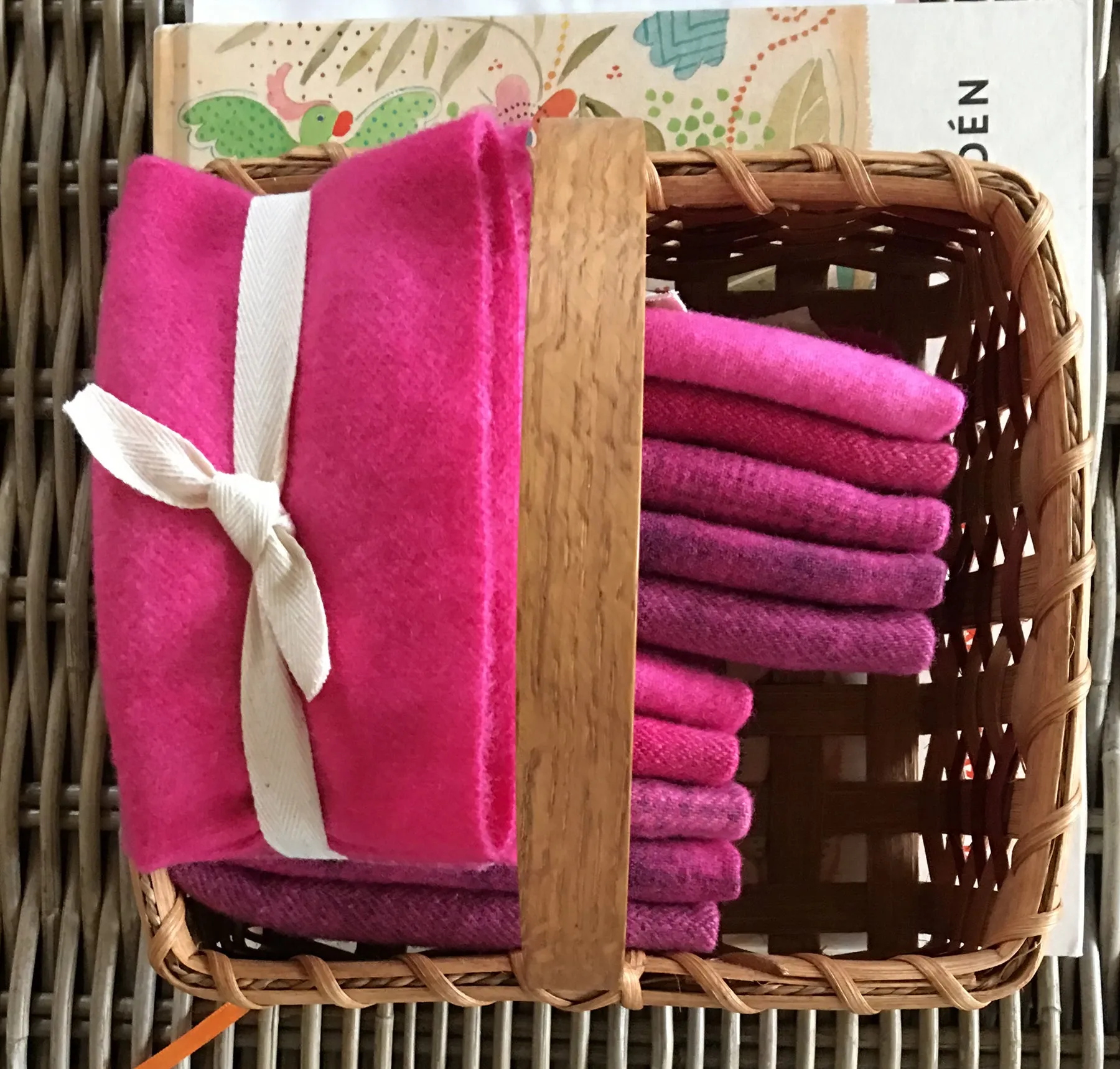 RASPBERRY SORBET Hand Dyed Wool Bundle for Rug Hooking and Wool Applique