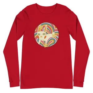 Retro White Kitty Unisex Long Sleeve