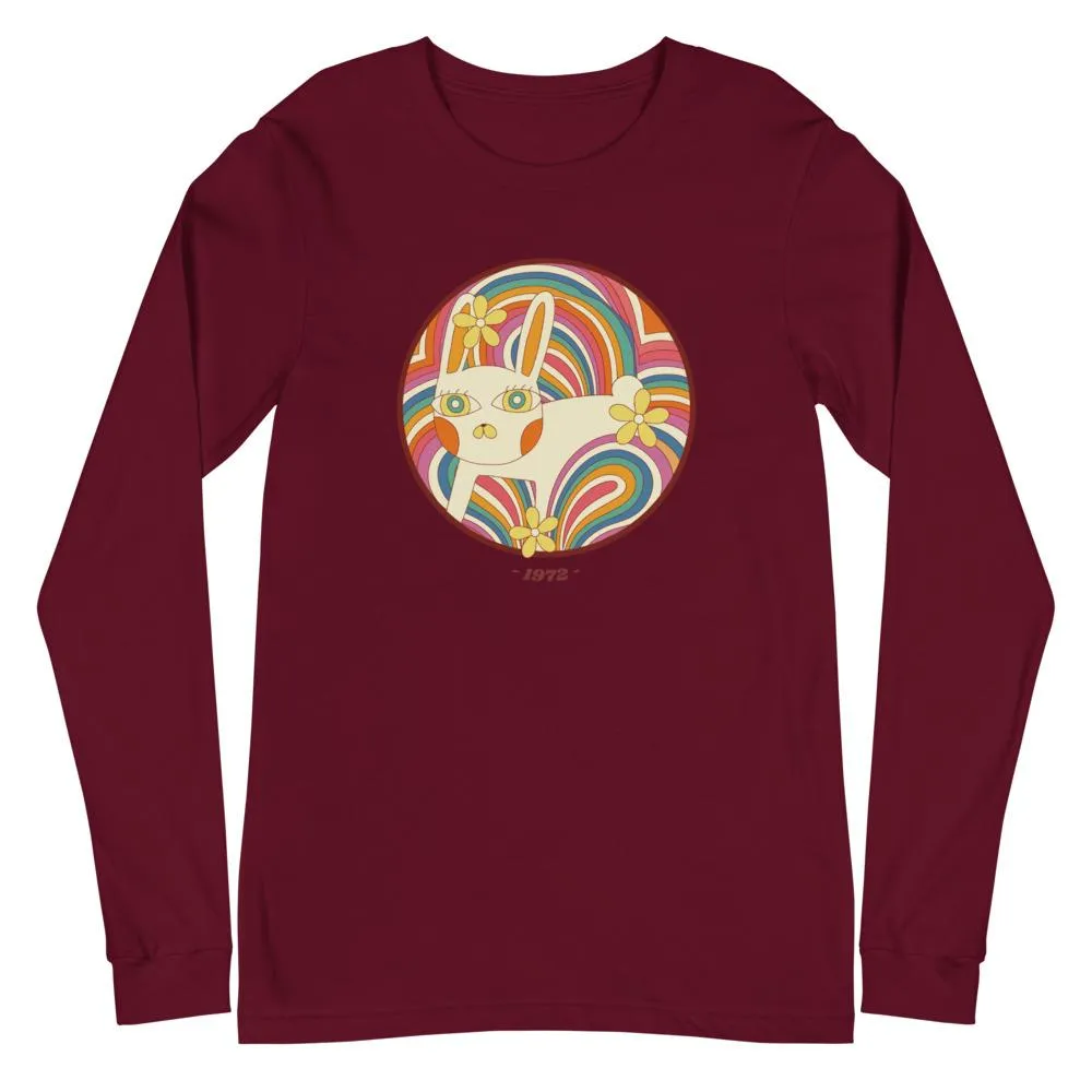 Retro White Kitty Unisex Long Sleeve