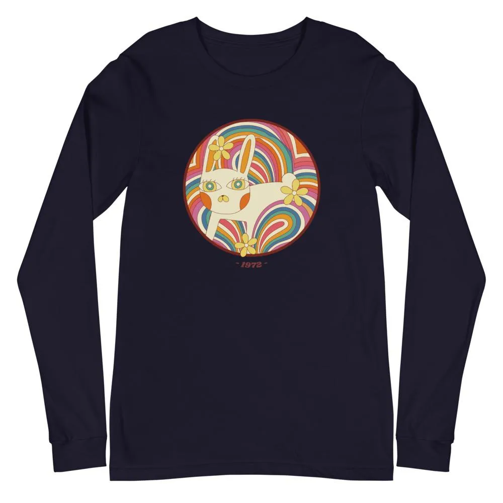 Retro White Kitty Unisex Long Sleeve