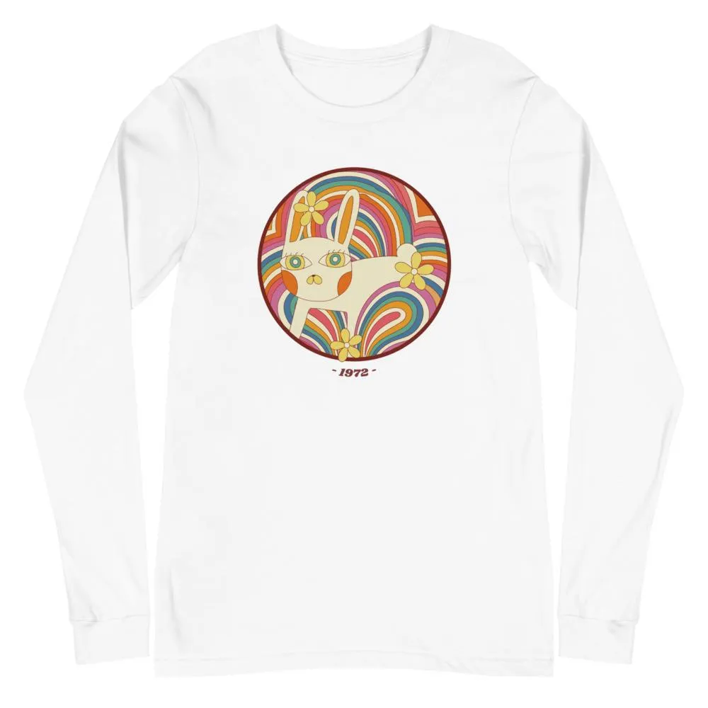 Retro White Kitty Unisex Long Sleeve