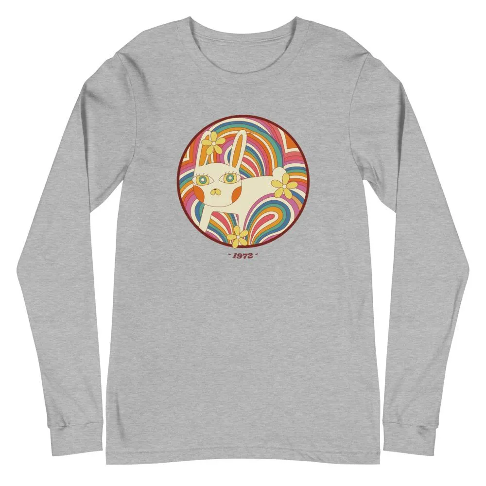 Retro White Kitty Unisex Long Sleeve