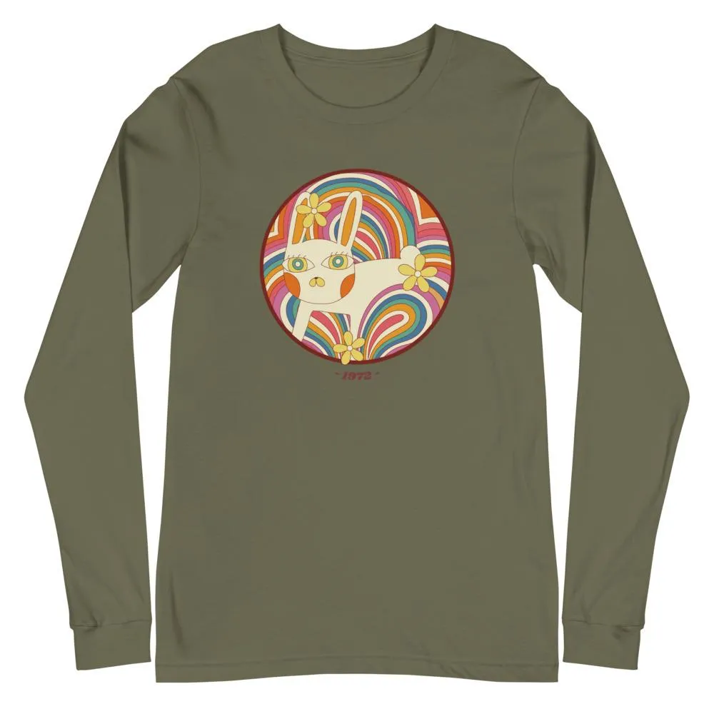 Retro White Kitty Unisex Long Sleeve