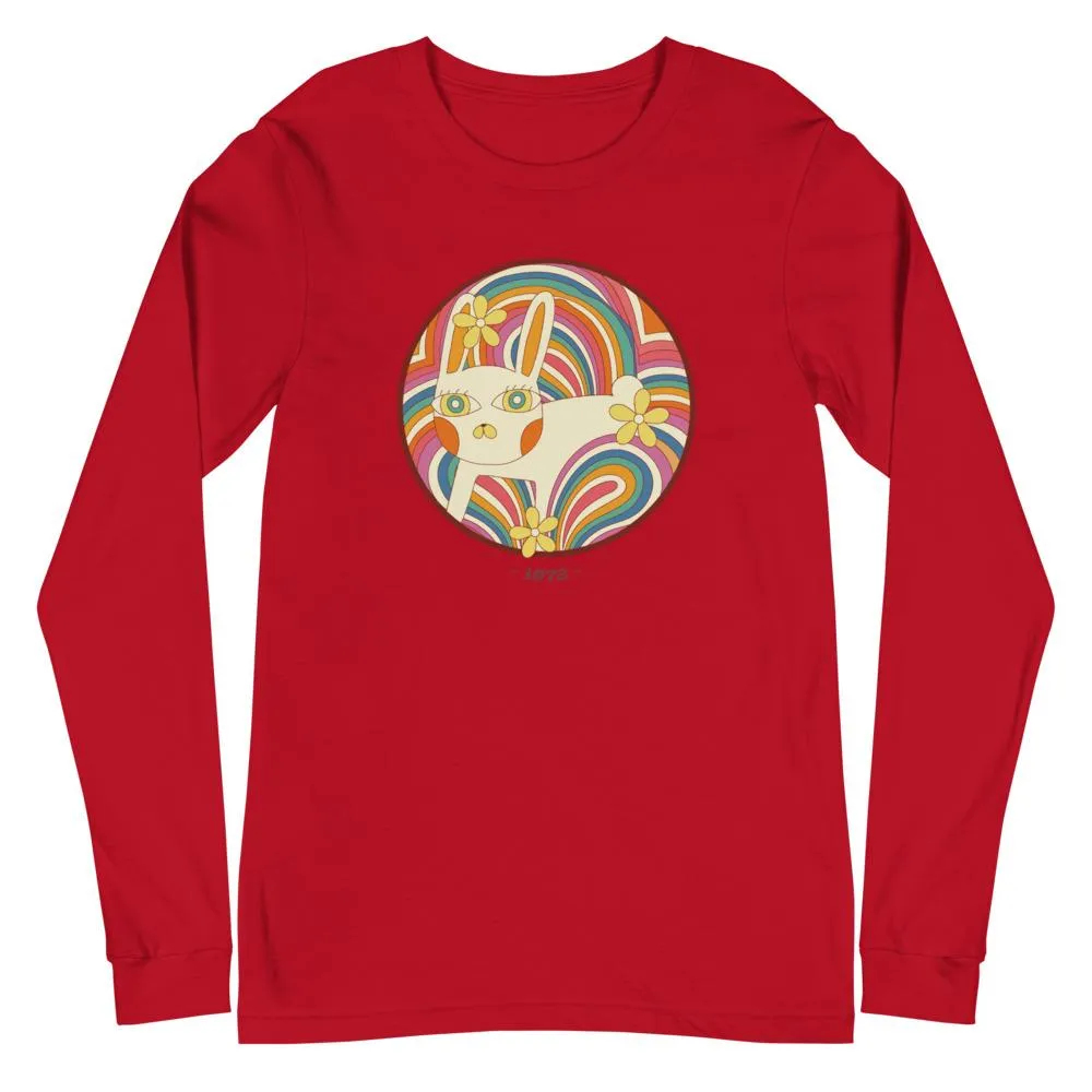Retro White Kitty Unisex Long Sleeve