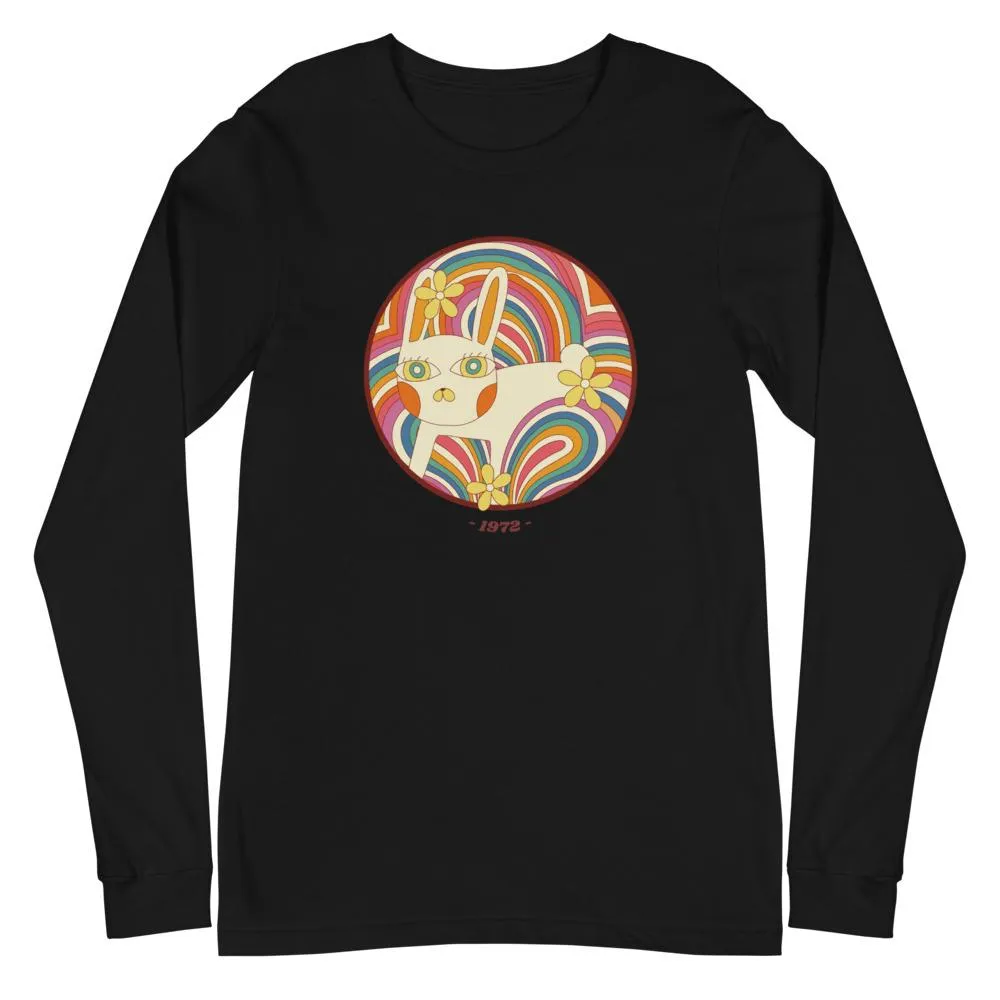 Retro White Kitty Unisex Long Sleeve