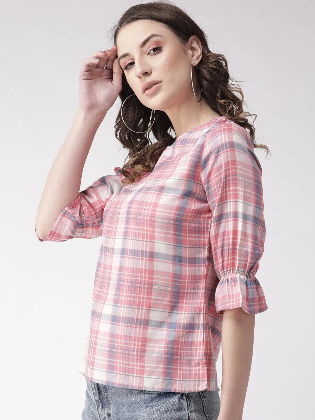 Style Quotient Women White And Multi Stripe Printed Polyester Smart Casual Top