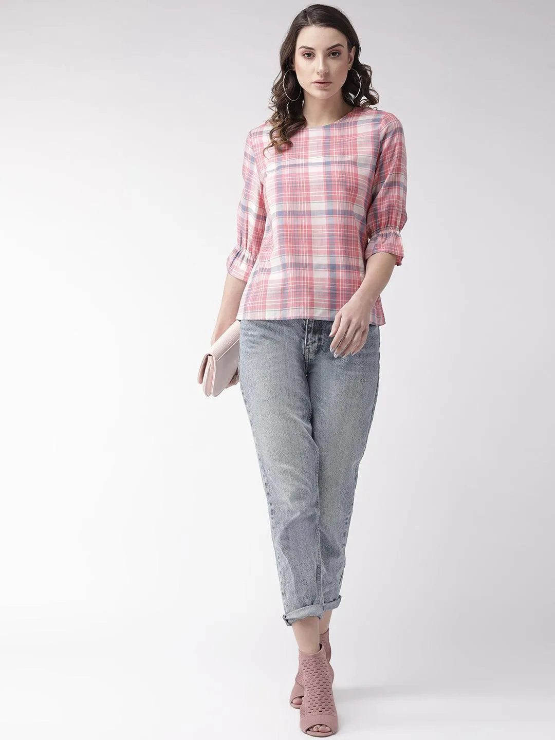 Style Quotient Women White And Multi Stripe Printed Polyester Smart Casual Top