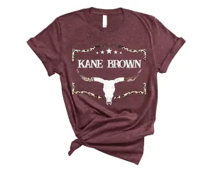 The High Road Tour T-Shirt, Country Music Fan Tee for Concerts and Casual Wear, Western Music Lover Shirt, Southern Music Festival T-Shirt, Bull Skull Graphic Tee (HEATHER MAROON, 5T)