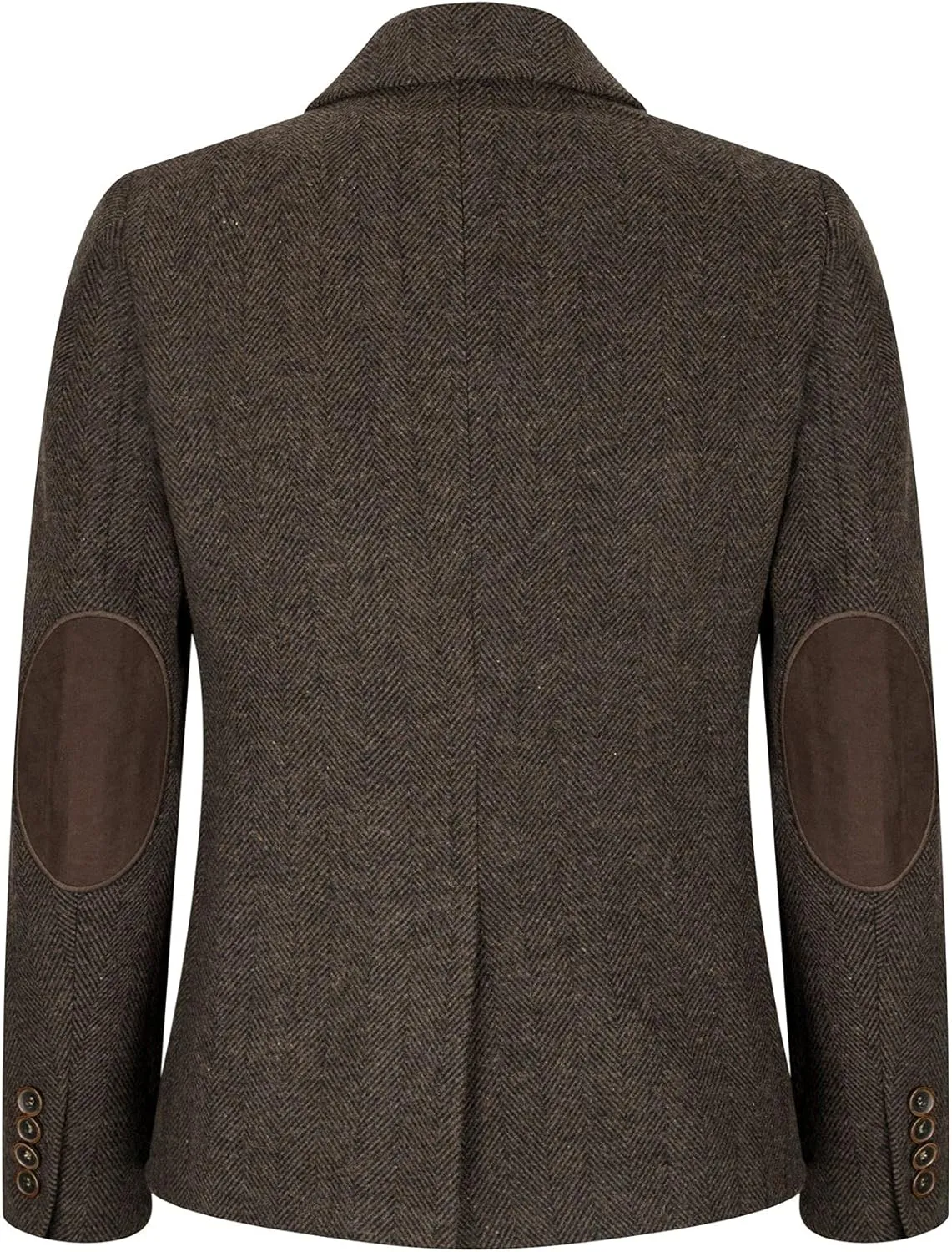Women Blazer Tweed Herringbone Wool Classic Smart Casual Vintage Check 1920s
