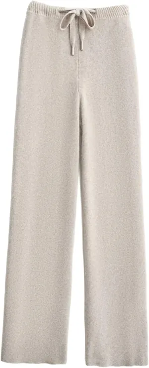 Women's High Waist Wide Leg Pants Merino Wool Trousers Casual Sweatpants