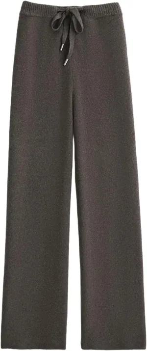 Women's High Waist Wide Leg Pants Merino Wool Trousers Casual Sweatpants